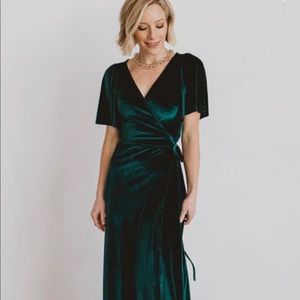 NWT | Baltic Born | Velvet Meghan Wrap Maxi Dress | Emerald | M